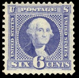 Cost of US Stamp Scott Cat. #126: 6c 1875 Pictorial Re-issue Washington. Cherrystone Auctions, Mar 2008, Sale 200803, Lot 172