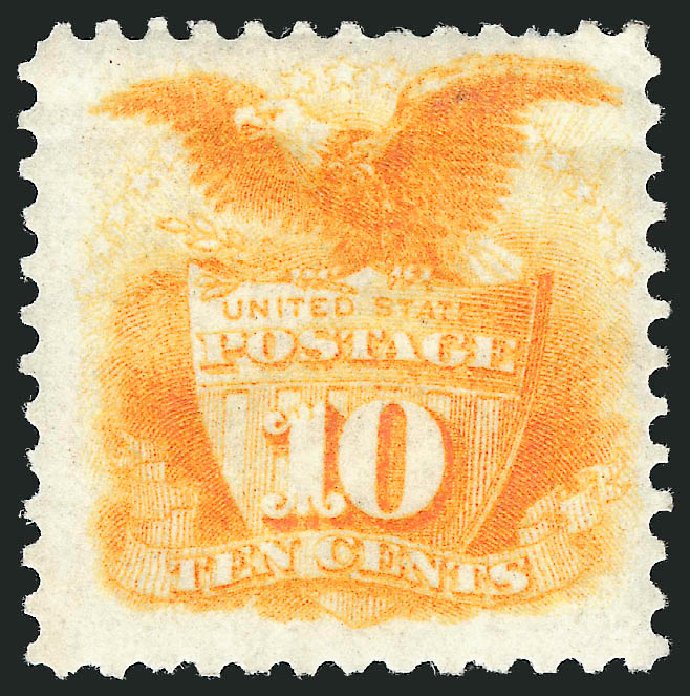US Stamps Value Scott Catalog 127 - 1875 10c Pictorial Re-issue Shield Eagle. Robert Siegel Auction Galleries, Jun 2012, Sale 1026, Lot 1277