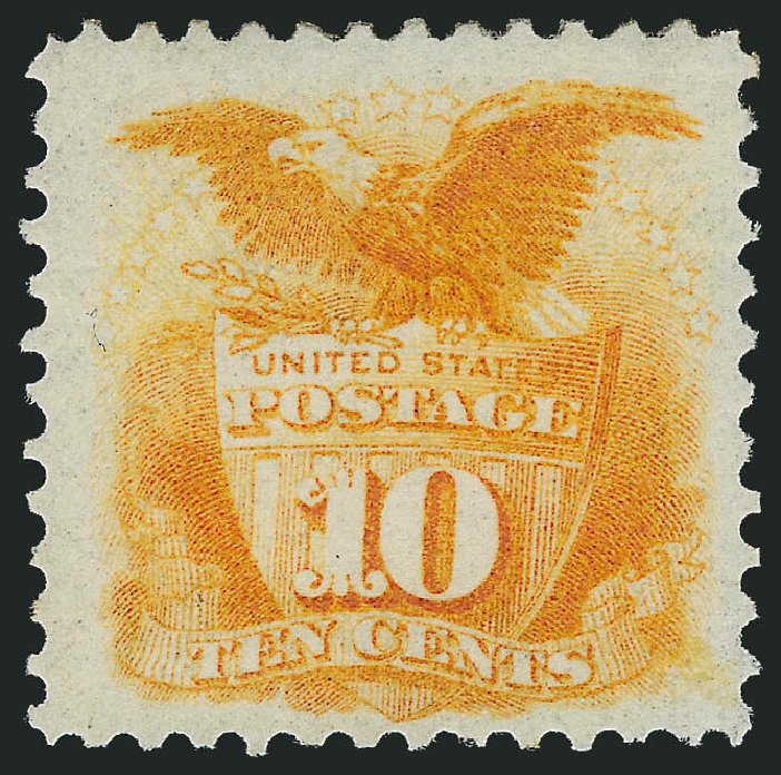Values of US Stamp Scott # 127 - 1875 10c Pictorial Re-issue Shield Eagle. Robert Siegel Auction Galleries, Oct 2012, Sale 1033, Lot 4067
