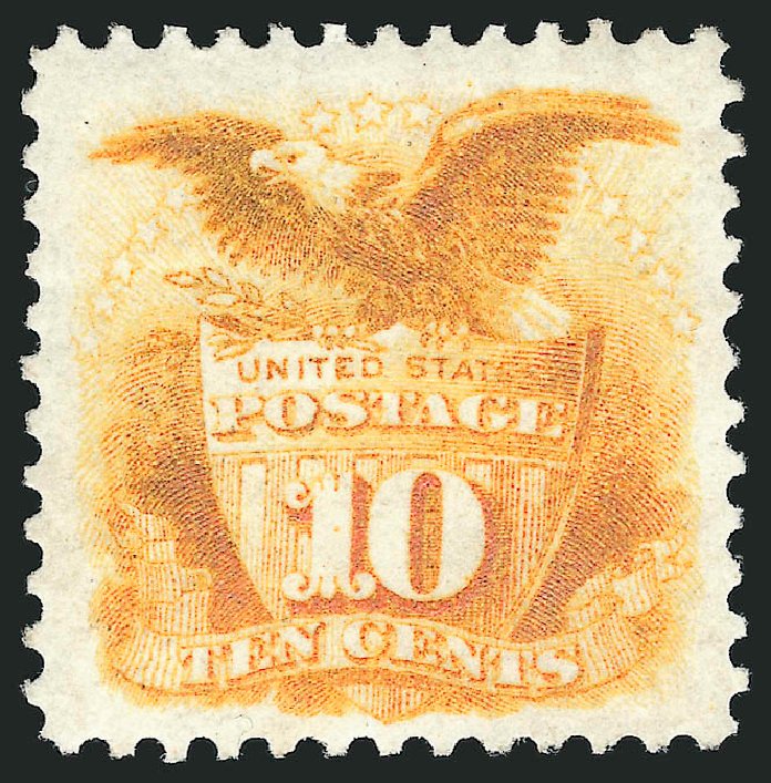 Values of US Stamps Scott 127: 10c 1875 Pictorial Re-issue Shield Eagle. Robert Siegel Auction Galleries, Dec 2009, Sale 982, Lot 5377