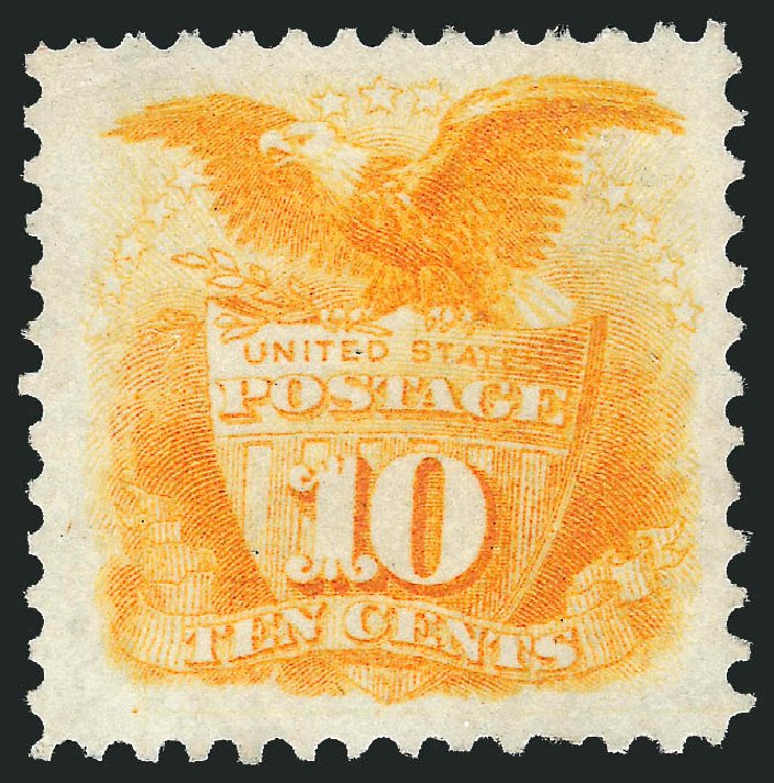 US Stamp Prices Scott Catalog # 127 - 1875 10c Pictorial Re-issue Shield Eagle. Robert Siegel Auction Galleries, Mar 2012, Sale 1019, Lot 478