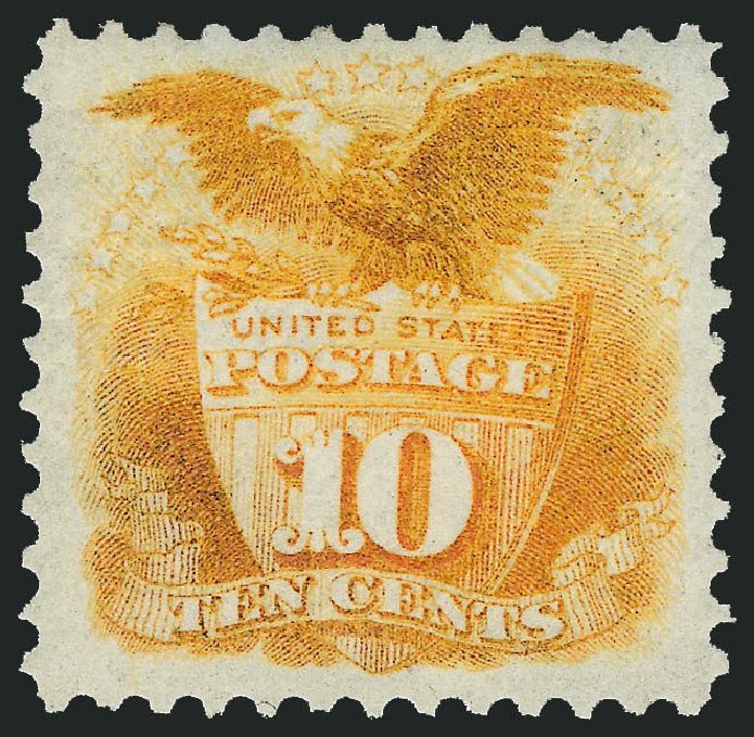US Stamp Value Scott # 127: 1875 10c Pictorial Re-issue Shield Eagle. Robert Siegel Auction Galleries, Dec 2014, Sale 1090, Lot 1288