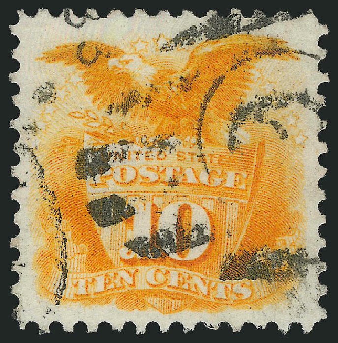 US Stamps Values Scott Cat. #127 - 10c 1875 Pictorial Re-issue Shield Eagle. Robert Siegel Auction Galleries, Jun 2015, Sale 1106, Lot 3118