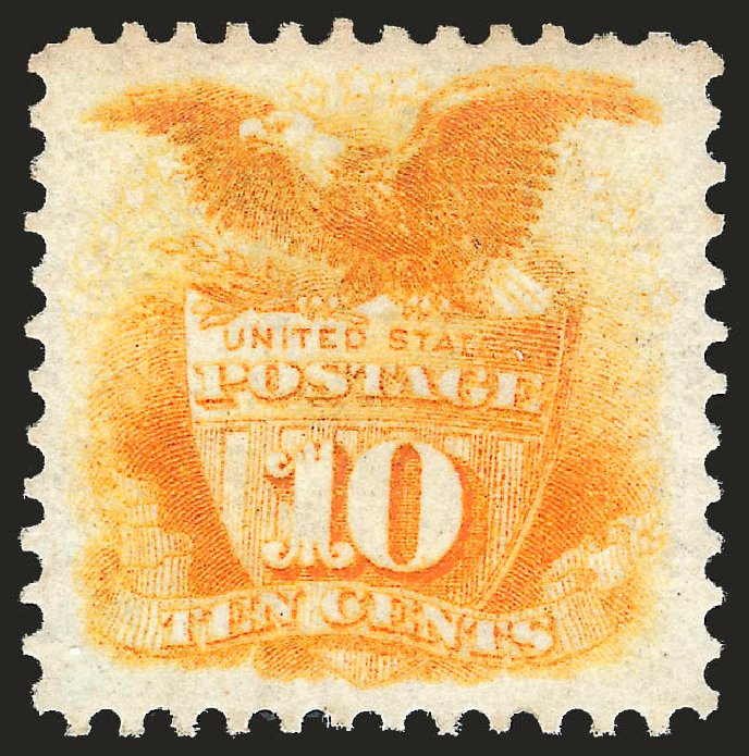 US Stamps Values Scott Cat. # 127 - 10c 1875 Pictorial Re-issue Shield Eagle. Robert Siegel Auction Galleries, Dec 2009, Sale 982, Lot 5378