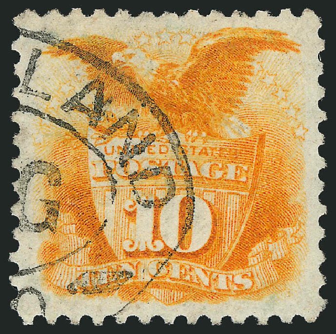 Price of US Stamps Scott Catalogue # 127 - 1875 10c Pictorial Re-issue Shield Eagle. Robert Siegel Auction Galleries, Jun 2010, Sale 989, Lot 138