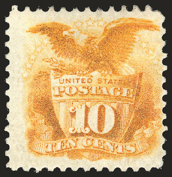 US Stamps Value Scott 127 - 1875 10c Pictorial Re-issue Shield Eagle. Robert Siegel Auction Galleries, Dec 2009, Sale 982, Lot 5380