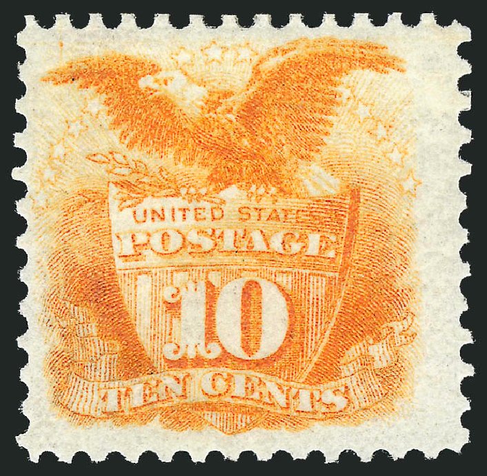 US Stamp Prices Scott Catalogue # 127: 10c 1875 Pictorial Re-issue Shield Eagle. Robert Siegel Auction Galleries, Dec 2012, Sale 1037, Lot 1691