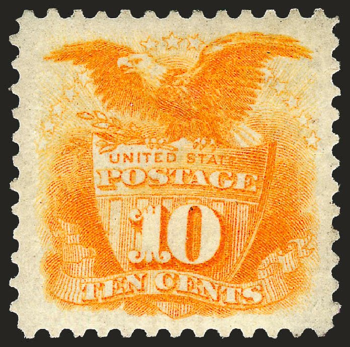 US Stamps Value Scott Catalogue # 127 - 1875 10c Pictorial Re-issue Shield Eagle. Robert Siegel Auction Galleries, Oct 2008, Sale 963, Lot 711
