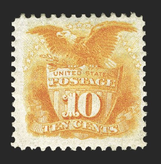 US Stamps Price Scott Catalogue # 127: 1875 10c Pictorial Re-issue Shield Eagle. Spink Shreves Galleries, Mar 2013, Sale 142, Lot 201