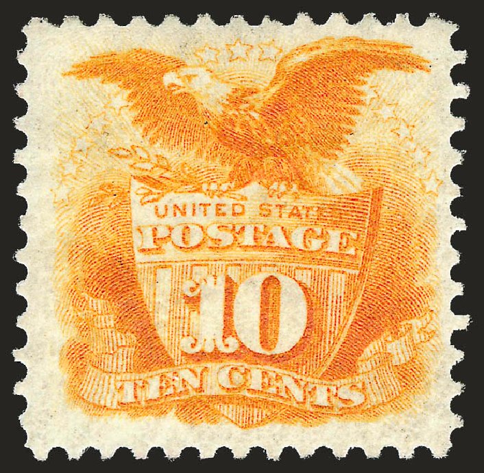 US Stamps Prices Scott Catalog #127 - 10c 1875 Pictorial Re-issue Shield Eagle. Robert Siegel Auction Galleries, Dec 2008, Sale 967, Lot 4254
