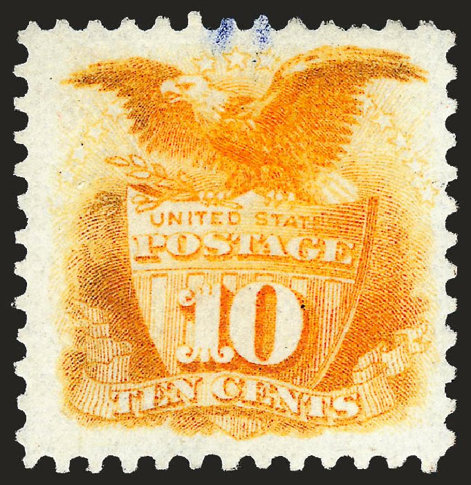 Values of US Stamps Scott Cat. # 127: 1875 10c Pictorial Re-issue Shield Eagle. Robert Siegel Auction Galleries, Jun 2009, Sale 975, Lot 1374