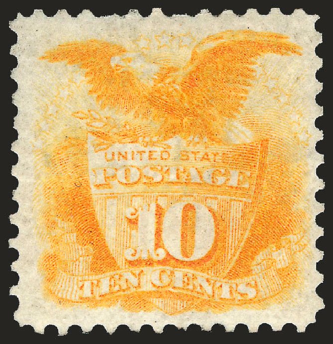 Value of US Stamp Scott 127 - 10c 1875 Pictorial Re-issue Shield Eagle. Robert Siegel Auction Galleries, Apr 2010, Sale 984, Lot 444