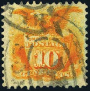 Price of US Stamps Scott Catalogue # 127 - 1875 10c Pictorial Re-issue Shield Eagle. Harmer-Schau Auction Galleries, Aug 2012, Sale 94, Lot 1232