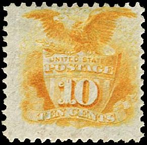 US Stamp Prices Scott Catalog #127 - 1875 10c Pictorial Re-issue Shield Eagle. Regency-Superior, Jan 2015, Sale 109, Lot 792