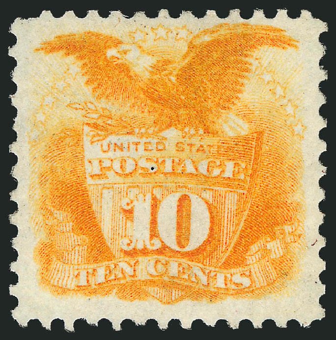 US Stamps Price Scott Cat. #127: 1875 10c Pictorial Re-issue Shield Eagle. Robert Siegel Auction Galleries, Oct 2011, Sale 1014, Lot 1332