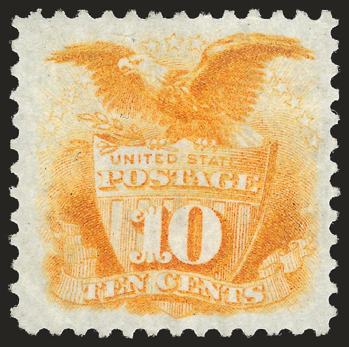 Values of US Stamps Scott #127 - 10c 1875 Pictorial Re-issue Shield Eagle. Robert Siegel Auction Galleries, Sep 2009, Sale 976, Lot 1493