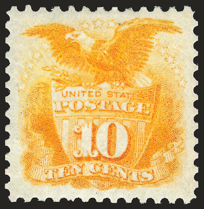 US Stamps Price Scott Catalog #127 - 10c 1875 Pictorial Re-issue Shield Eagle. Robert Siegel Auction Galleries, Apr 2010, Sale 984, Lot 443