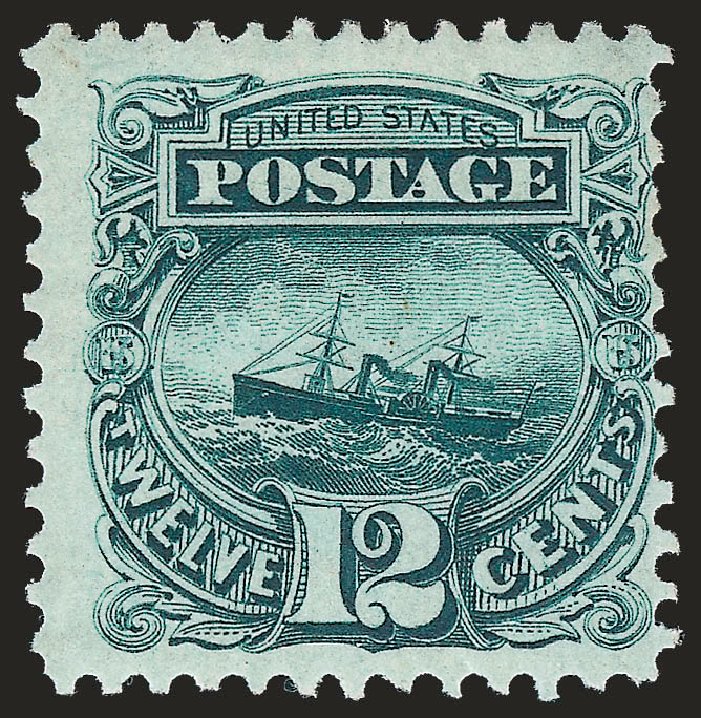 Price of US Stamps Scott Catalogue # 128: 1875 12c Pictorial Re-issue S.S. Adriatic. Robert Siegel Auction Galleries, Sep 2009, Sale 976, Lot 1497