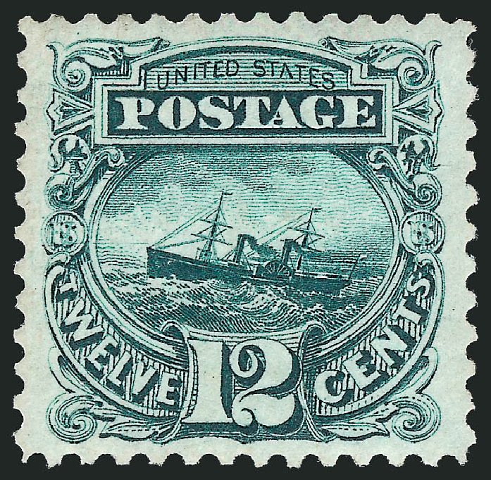 US Stamps Price Scott Catalogue #128: 1875 12c Pictorial Re-issue S.S. Adriatic. Robert Siegel Auction Galleries, Feb 2010, Sale 983, Lot 88