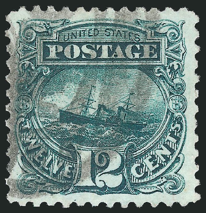 US Stamp Price Scott Catalog 128 - 12c 1875 Pictorial Re-issue S.S. Adriatic. Robert Siegel Auction Galleries, Sep 2012, Sale 1027, Lot 24