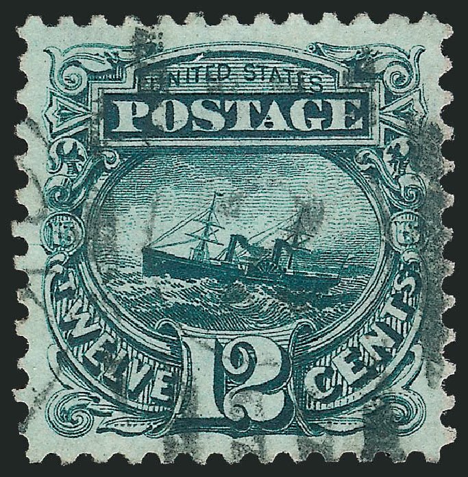 Value of US Stamp Scott Catalog 128: 1875 12c Pictorial Re-issue S.S. Adriatic. Robert Siegel Auction Galleries, Nov 2012, Sale 1034, Lot 134