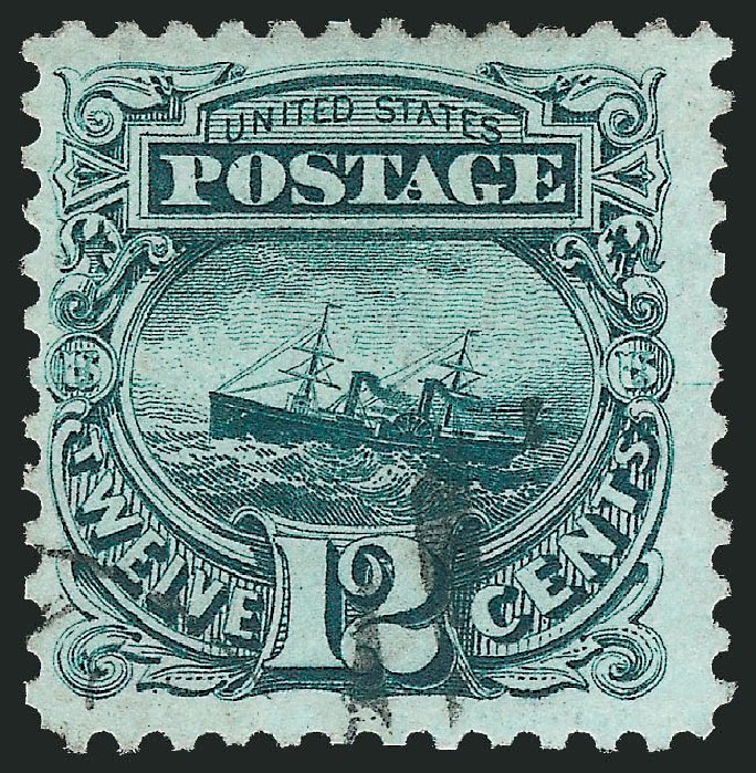 Cost of US Stamps Scott #128: 1875 12c Pictorial Re-issue S.S. Adriatic. Robert Siegel Auction Galleries, Oct 2010, Sale 997, Lot 5512
