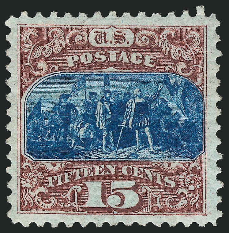 Cost of US Stamp Scott Catalogue 129 - 15c 1875 Pictorial Re-issue Columbus. Robert Siegel Auction Galleries, Oct 2011, Sale 1014, Lot 1337