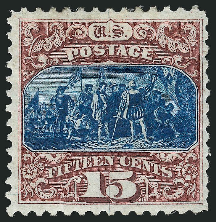US Stamps Prices Scott Catalog # 129: 1875 15c Pictorial Re-issue Columbus. Robert Siegel Auction Galleries, Mar 2012, Sale 1021, Lot 337