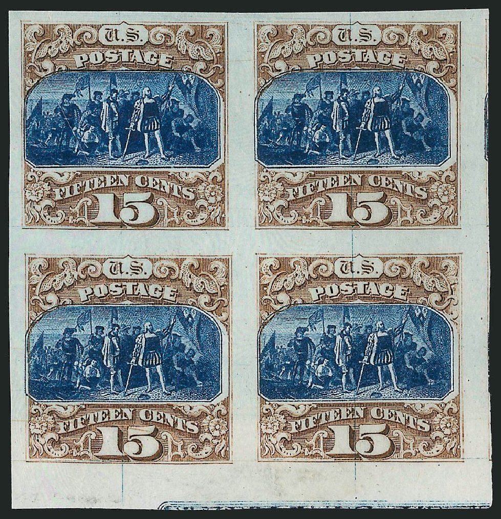 US Stamp Price Scott 129 - 1875 15c Pictorial Re-issue Columbus. Robert Siegel Auction Galleries, May 2013, Sale 1044, Lot 58