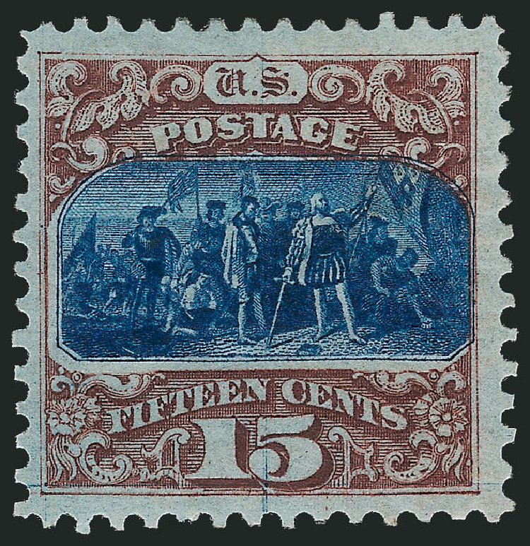 US Stamps Price Scott Cat. #129: 15c 1875 Pictorial Re-issue Columbus. Robert Siegel Auction Galleries, Oct 2012, Sale 1033, Lot 4069