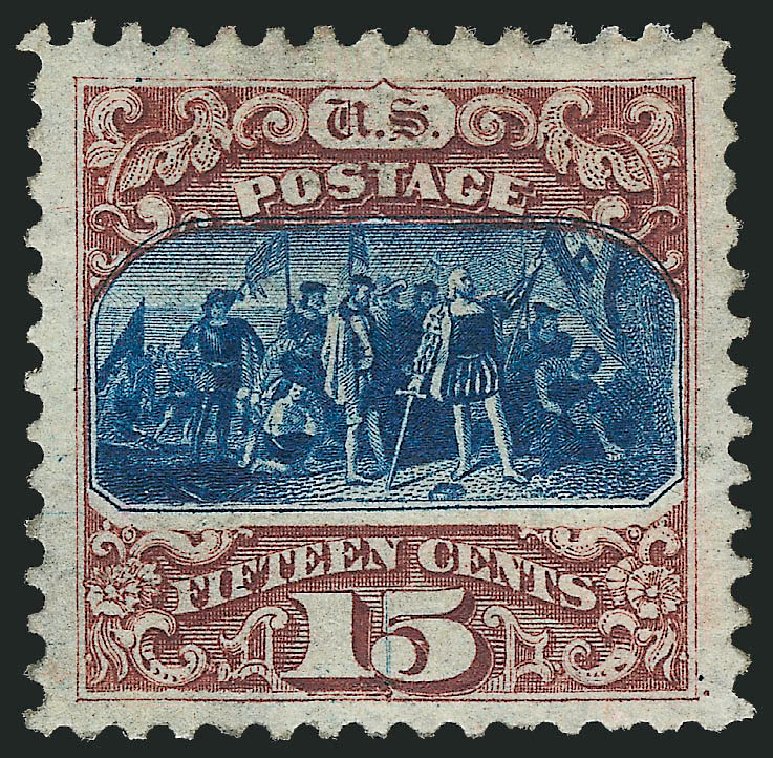 US Stamp Prices Scott Catalog #129 - 15c 1875 Pictorial Re-issue Columbus. Robert Siegel Auction Galleries, Feb 2010, Sale 983, Lot 89