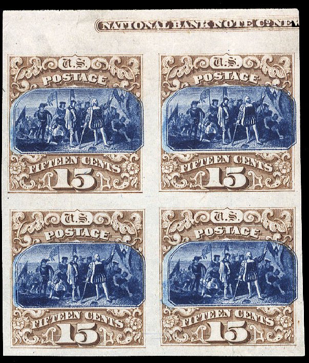 US Stamps Value Scott Catalogue # 129 - 15c 1875 Pictorial Re-issue Columbus. Cherrystone Auctions, Apr 2011, Sale 201104, Lot 1010