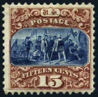 US Stamps Price Scott Cat. # 129 - 15c 1875 Pictorial Re-issue Columbus. Harmer-Schau Auction Galleries, Oct 2012, Sale 95, Lot 190