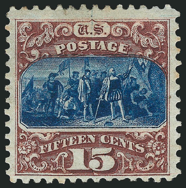 US Stamp Values Scott Catalogue #129: 15c 1875 Pictorial Re-issue Columbus. Robert Siegel Auction Galleries, Oct 2011, Sale 1014, Lot 1340
