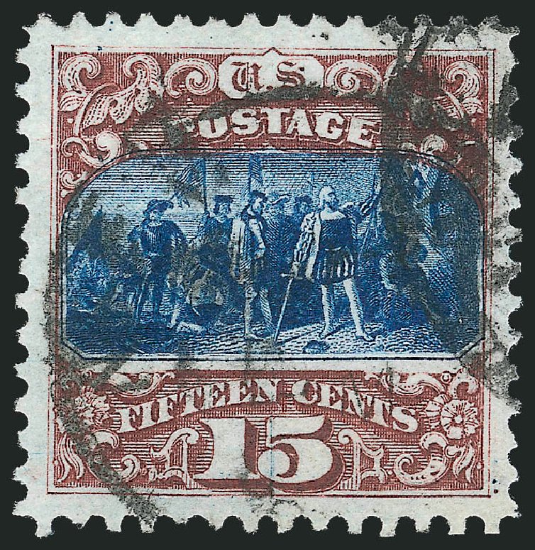 US Stamp Price Scott Catalog # 129: 1875 15c Pictorial Re-issue Columbus. Robert Siegel Auction Galleries, Dec 2013, Sale 1062, Lot 340