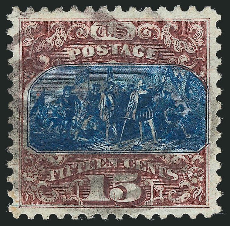US Stamp Value Scott Cat. # 129 - 15c 1875 Pictorial Re-issue Columbus. Robert Siegel Auction Galleries, Nov 2014, Sale 1084, Lot 3360