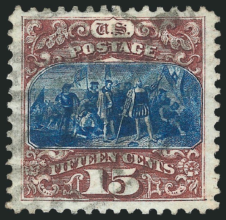 Cost of US Stamps Scott Cat. # 129: 15c 1875 Pictorial Re-issue Columbus. Robert Siegel Auction Galleries, Jul 2014, Sale 1077, Lot 131