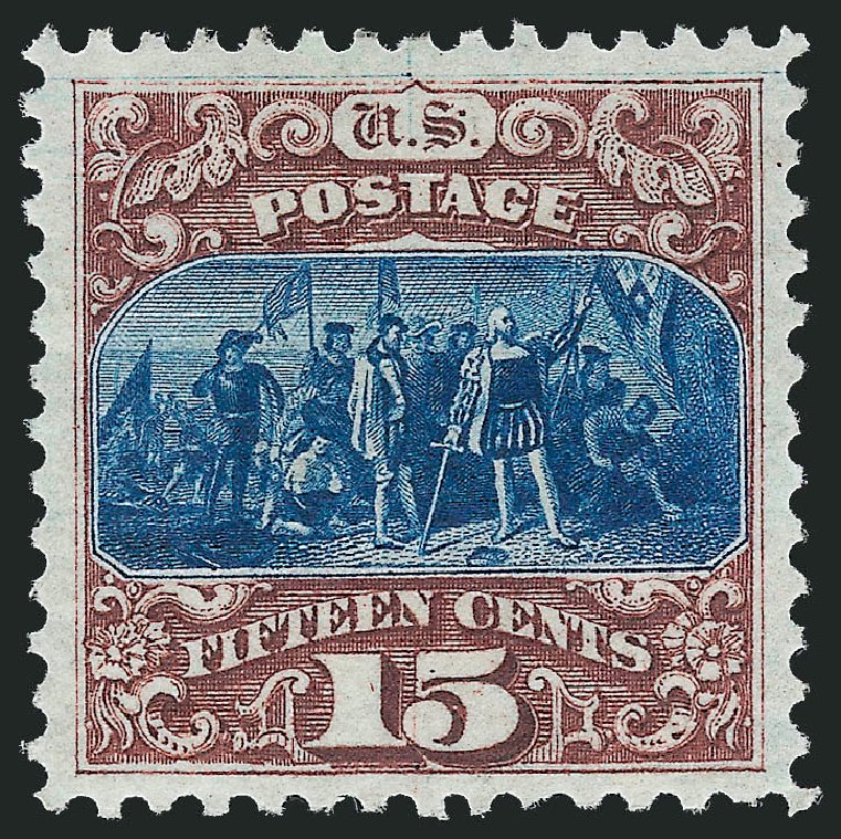 US Stamp Values Scott Catalog 129 - 15c 1875 Pictorial Re-issue Columbus. Robert Siegel Auction Galleries, Sep 2009, Sale 976, Lot 1501
