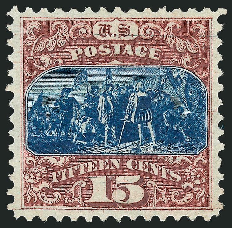 Cost of US Stamps Scott Catalog # 129 - 15c 1875 Pictorial Re-issue Columbus. Robert Siegel Auction Galleries, Nov 2013, Sale 1061, Lot 3564