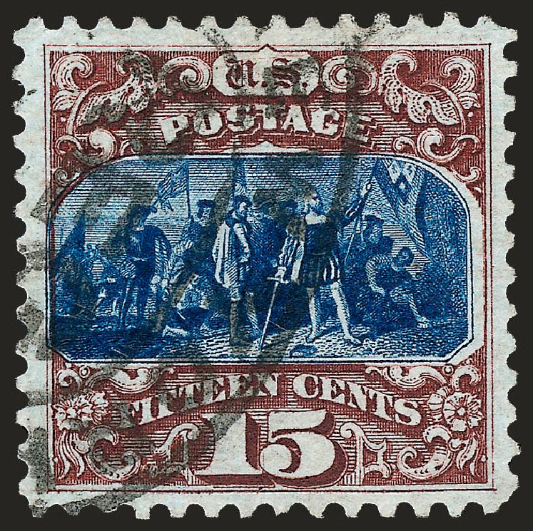 US Stamp Value Scott 129 - 1875 15c Pictorial Re-issue Columbus. Robert Siegel Auction Galleries, Oct 2008, Sale 963, Lot 714