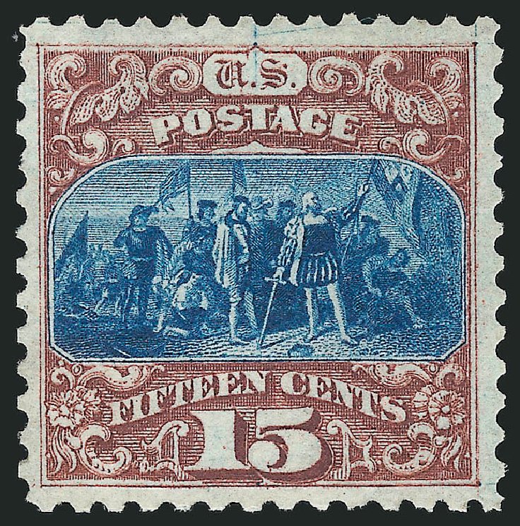 US Stamp Value Scott Catalog # 129: 1875 15c Pictorial Re-issue Columbus. Robert Siegel Auction Galleries, Sep 2009, Sale 976, Lot 1504