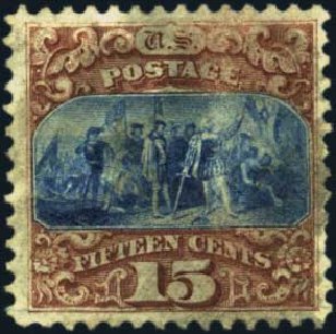 US Stamps Prices Scott Catalog #129: 1875 15c Pictorial Re-issue Columbus. Harmer-Schau Auction Galleries, Aug 2012, Sale 94, Lot 1235