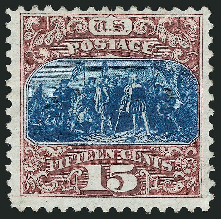 US Stamps Prices Scott Cat. 129: 1875 15c Pictorial Re-issue Columbus. Robert Siegel Auction Galleries, Dec 2012, Sale 1037, Lot 1695