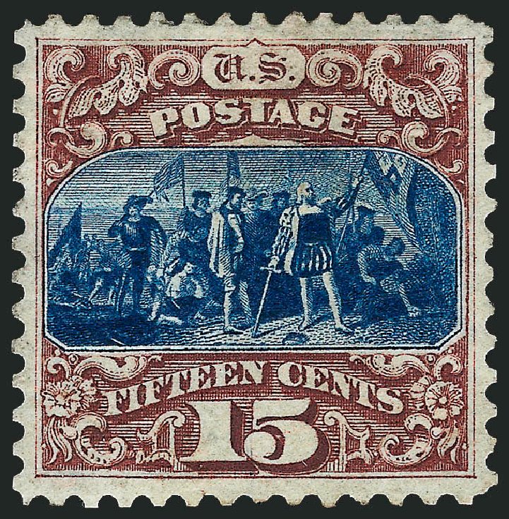 Values of US Stamp Scott Cat. #129: 1875 15c Pictorial Re-issue Columbus. Robert Siegel Auction Galleries, Mar 2012, Sale 1019, Lot 482