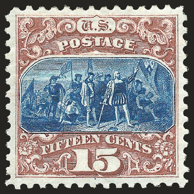 US Stamp Value Scott Catalogue #129: 1875 15c Pictorial Re-issue Columbus. Robert Siegel Auction Galleries, Sep 2009, Sale 976, Lot 1502