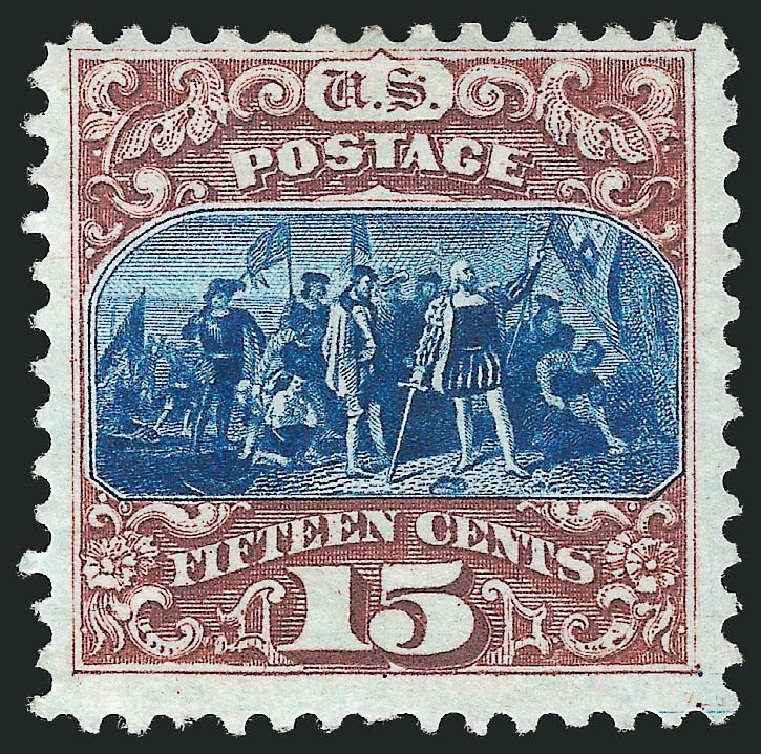US Stamps Values Scott Catalogue # 129 - 15c 1875 Pictorial Re-issue Columbus. Robert Siegel Auction Galleries, Nov 2013, Sale 1061, Lot 3563