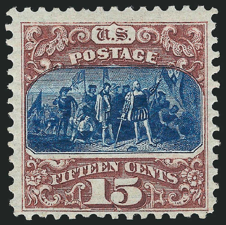 Costs of US Stamps Scott Catalogue 129 - 15c 1875 Pictorial Re-issue Columbus. Robert Siegel Auction Galleries, Oct 2010, Sale 997, Lot 5513