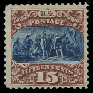 Costs of US Stamp Scott #129 - 1875 15c Pictorial Re-issue Columbus. Daniel Kelleher Auctions, Jul 2011, Sale 625, Lot 766