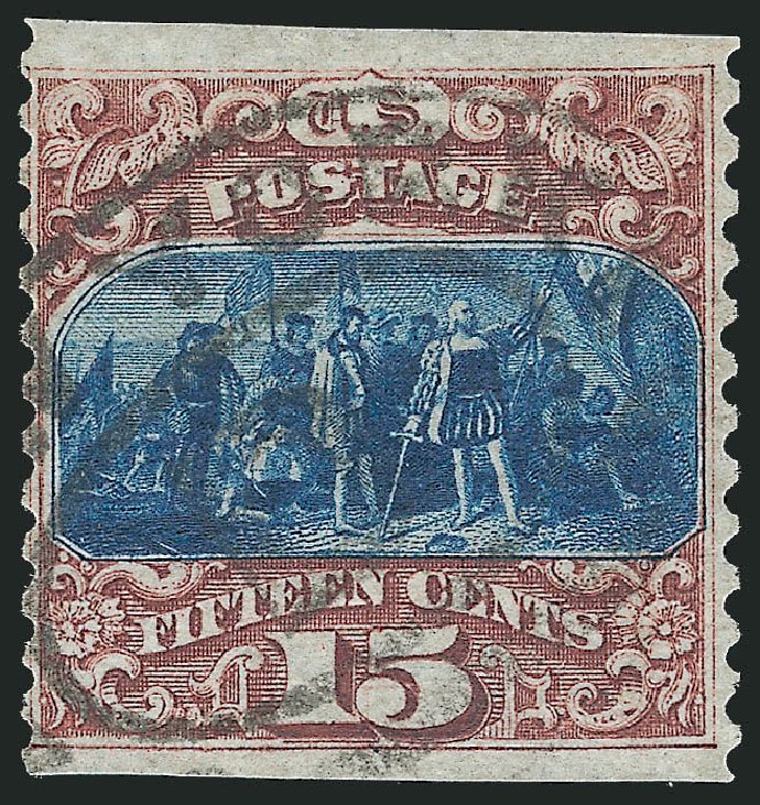 US Stamps Price Scott Cat. #129 - 1875 15c Pictorial Re-issue Columbus. Robert Siegel Auction Galleries, Sep 2012, Sale 1027, Lot 26