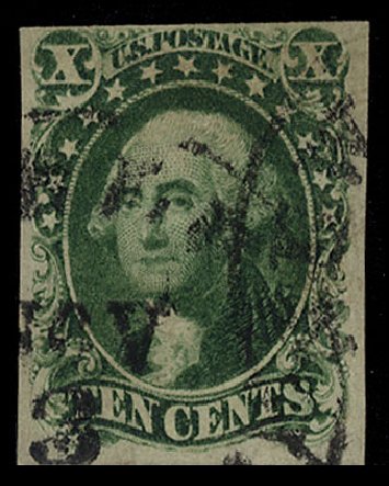 US Stamp Values Scott Catalogue 13: 10c 1855 Washington. Cherrystone Auctions, Oct 2012, Sale 201210, Lot 17